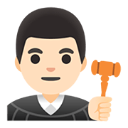 Emoji 👨🏻‍⚖️ Giudice Uomo: Carnagione Chiara su Google Android 11.0.