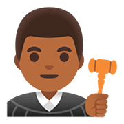 👨🏾‍⚖️ Emoji Juiz: Pele Morena Escura na Google Android 11.0.
