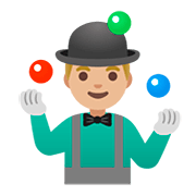 🤹🏼‍♂️ Emoji Hombre Haciendo Malabares: Tono De Piel Claro Medio en Google Android 11.0.