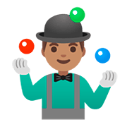 🤹🏽‍♂️ Emoji Hombre Haciendo Malabares: Tono De Piel Medio en Google Android 11.0.