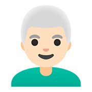 👨🏻‍🦳 Emoji Mann: helle Hautfarbe, weißes Haar Google Android 11.0.