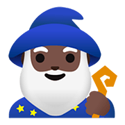 🧙🏿‍♂️ Emoji Mago: Tono De Piel Oscuro en Google Android 11.0.