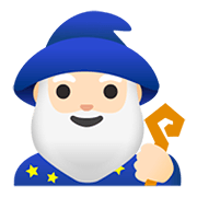 🧙🏻‍♂️ Emoji Mago: Tono De Piel Claro en Google Android 11.0.