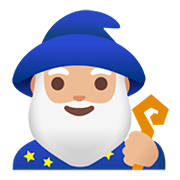 🧙🏼‍♂️ Emoji Homem Mago: Pele Morena Clara na Google Android 11.0.