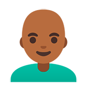 👨🏾‍🦲 Emoji Hombre: Tono De Piel Oscuro Medio Y Sin Pelo en Google Android 11.0.