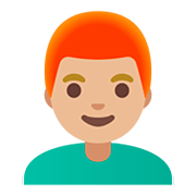 👨🏼‍🦰 Emoji Mann: mittelhelle Hautfarbe, rotes Haar Google Android 11.0.