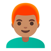 👨🏽‍🦰 Emoji Homem: Pele Morena E Cabelo Vermelho na Google Android 11.0.