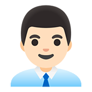 👨🏻‍💼 Emoji Funcionário De Escritório: Pele Clara na Google Android 11.0.