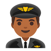 Emoji 👨🏾‍✈️ Pilota Uomo: Carnagione Abbastanza Scura su Google Android 11.0.