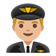 👨🏼‍✈️ Emoji Piloto De Avião Homem: Pele Morena Clara na Google Android 11.0.