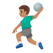 🤾🏽‍♂️ Emoji Handballspieler: mittlere Hautfarbe Google Android 11.0.