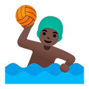 🤽🏿‍♂️ Emoji Wasserballspieler: dunkle Hautfarbe Google Android 11.0.