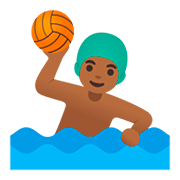 Émoji 🤽🏾‍♂️ Joueur De Water-polo : Peau Mate sur Google Android 11.0.