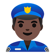 Émoji 👮🏿‍♂️ Policier : Peau Foncée sur Google Android 11.0.