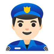 👮🏻‍♂️ Emoji Agente De Policía Hombre: Tono De Piel Claro en Google Android 11.0.