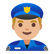 👮🏼‍♂️ Emoji Agente De Policía Hombre: Tono De Piel Claro Medio en Google Android 11.0.