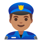Émoji 👮🏽‍♂️ Policier : Peau Légèrement Mate sur Google Android 11.0.