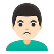 🙎🏻‍♂️ Emoji Homem Fazendo Bico: Pele Clara na Google Android 11.0.