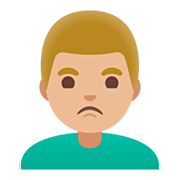 Emoji 🙎🏼‍♂️ Uomo Imbronciato: Carnagione Abbastanza Chiara su Google Android 11.0.