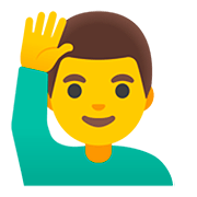 Emoji 🙋‍♂️ Uomo Con Mano Alzata su Google Android 11.0.