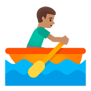🚣🏽‍♂️ Emoji Homem Remando: Pele Morena na Google Android 11.0.