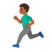 Emoji 🏃🏾‍♂️ Uomo Che Corre: Carnagione Abbastanza Scura su Google Android 11.0.