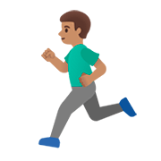 🏃🏽‍♂️ Emoji laufender Mann: mittlere Hautfarbe Google Android 11.0.