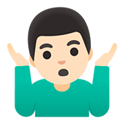 🤷🏻‍♂️ Emoji Homem Dando De Ombros: Pele Clara na Google Android 11.0.