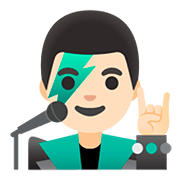 👨🏻‍🎤 Emoji Sänger: helle Hautfarbe Google Android 11.0.