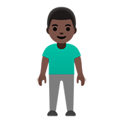 🧍🏿‍♂️ Emoji Homem Em Pé: Pele Escura na Google Android 11.0.