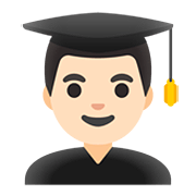 👨🏻‍🎓 Emoji Estudante: Pele Clara na Google Android 11.0.