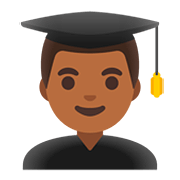 👨🏾‍🎓 Emoji Estudiante Hombre: Tono De Piel Oscuro Medio en Google Android 11.0.