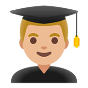 Emoji 👨🏼‍🎓 Studente: Carnagione Abbastanza Chiara su Google Android 11.0.