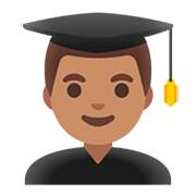 Emoji 👨🏽‍🎓 Studente: Carnagione Olivastra su Google Android 11.0.
