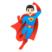 Émoji 🦸🏻‍♂️ Super-héros Homme : Peau Claire sur Google Android 11.0.