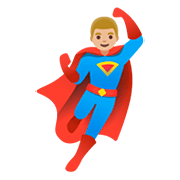 Émoji 🦸🏼‍♂️ Super-héros Homme : Peau Moyennement Claire sur Google Android 11.0.