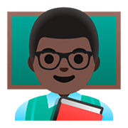👨🏿‍🏫 Emoji Lehrer: dunkle Hautfarbe Google Android 11.0.