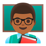 Émoji 👨🏾‍🏫 Enseignant : Peau Mate sur Google Android 11.0.