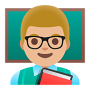 Emoji 👨🏼‍🏫 Professore: Carnagione Abbastanza Chiara su Google Android 11.0.