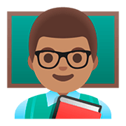 Emoji 👨🏽‍🏫 Professore: Carnagione Olivastra su Google Android 11.0.
