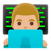 Emoji 👨🏼‍💻 Tecnologo: Carnagione Abbastanza Chiara su Google Android 11.0.