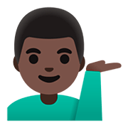 Emoji 💁🏿‍♂️ Uomo Con Suggerimento: Carnagione Scura su Google Android 11.0.