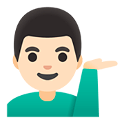 💁🏻‍♂️ Emoji Homem Com A Palma Virada Para Cima: Pele Clara na Google Android 11.0.