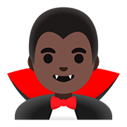 Émoji 🧛🏿‍♂️ Vampire Homme : Peau Foncée sur Google Android 11.0.
