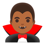 🧛🏾‍♂️ Emoji Vampiro Hombre: Tono De Piel Oscuro Medio en Google Android 11.0.