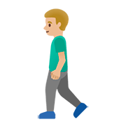 🚶🏼‍♂️ Emoji Hombre Caminando: Tono De Piel Claro Medio en Google Android 11.0.