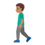 🚶🏽‍♂️ Emoji Homem Andando: Pele Morena na Google Android 11.0.
