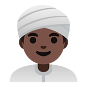 👳🏿‍♂️ Emoji Homem Com Turbante: Pele Escura na Google Android 11.0.