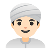 👳🏻‍♂️ Emoji Homem Com Turbante: Pele Clara na Google Android 11.0.