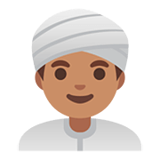 👳🏽‍♂️ Emoji Homem Com Turbante: Pele Morena na Google Android 11.0.